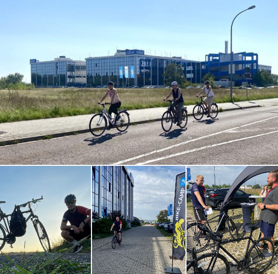 GISA KollegInnen mit dem Fahrrad unterwegs